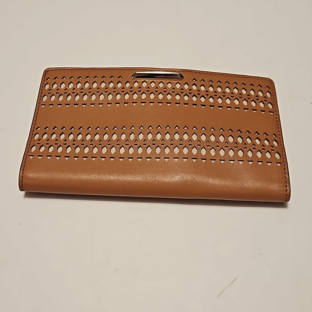 Stella & Dot Brown Checkbook Charge Card Coin Wallet #P-19